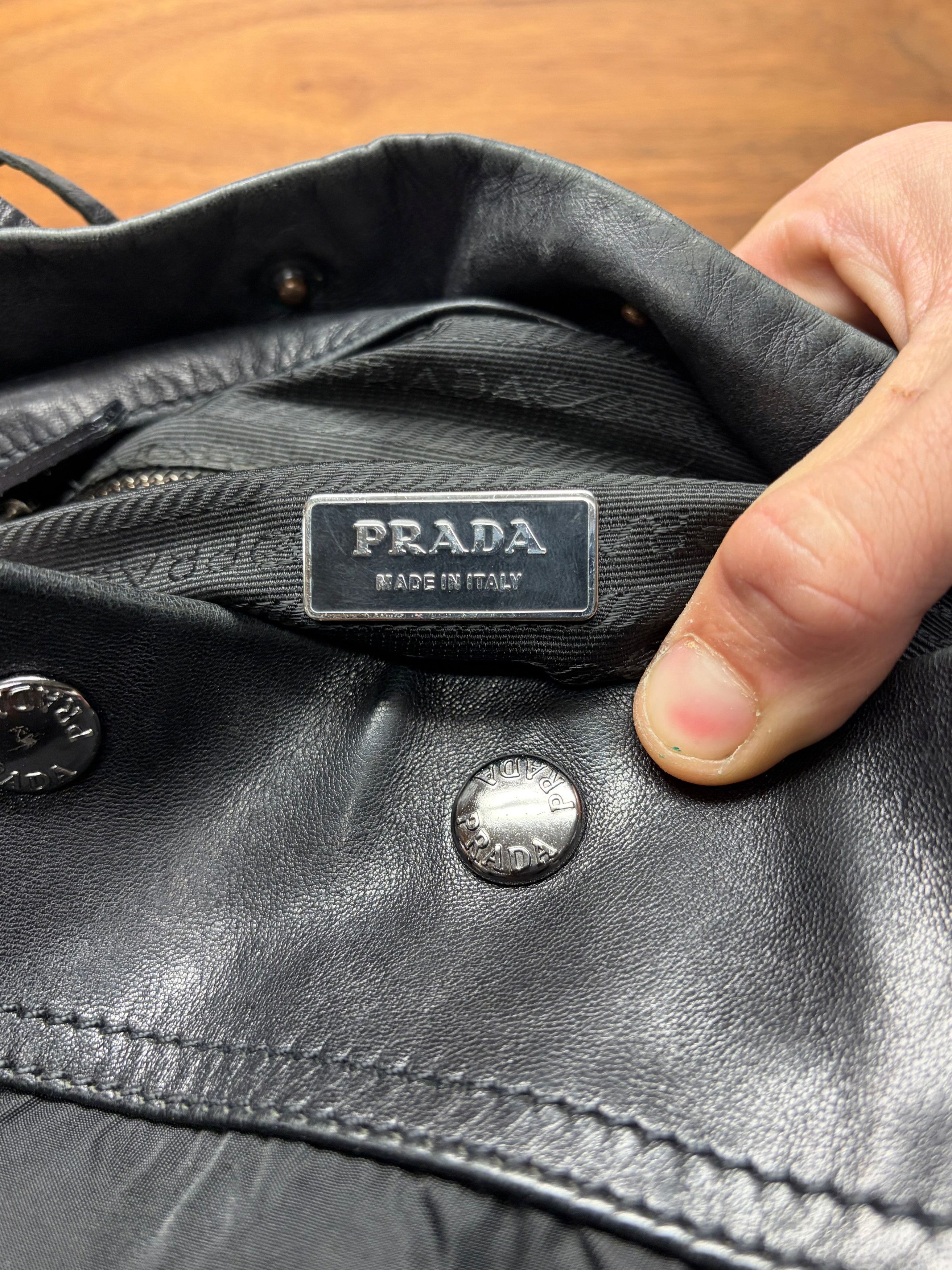 Prada Prada ‘Tessuto’ Black Nylon/Leather ‘Half-Moon’ Hobo Bag Size ONE SIZE - 5 Thumbnail