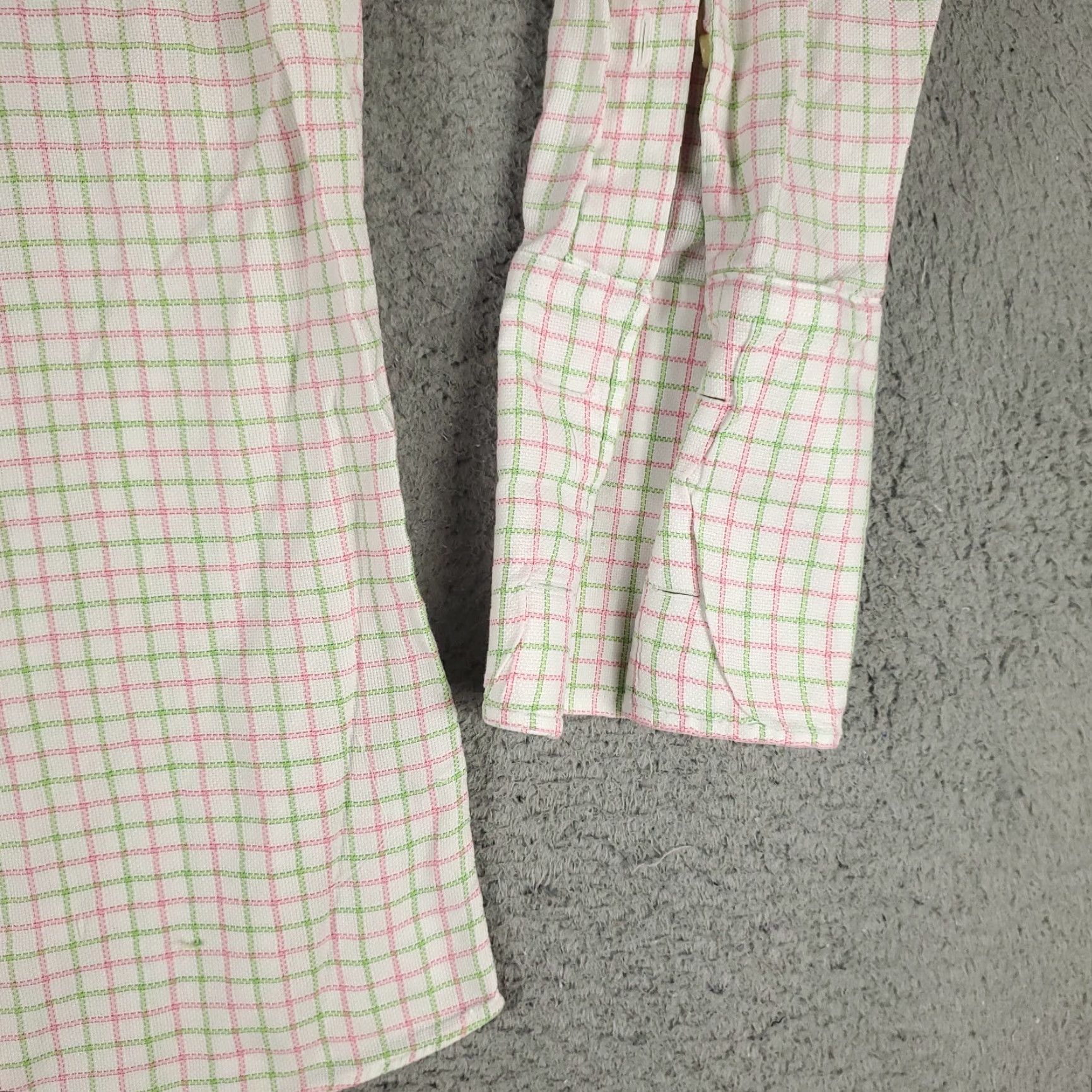Brooks Brothers BROOKS BROTHERS Shirt Men 16 Green Pink Check French Cuff Dress Button Up Regular 100% Cotton Vintage: No Men Size 42R - 4 Thumbnail