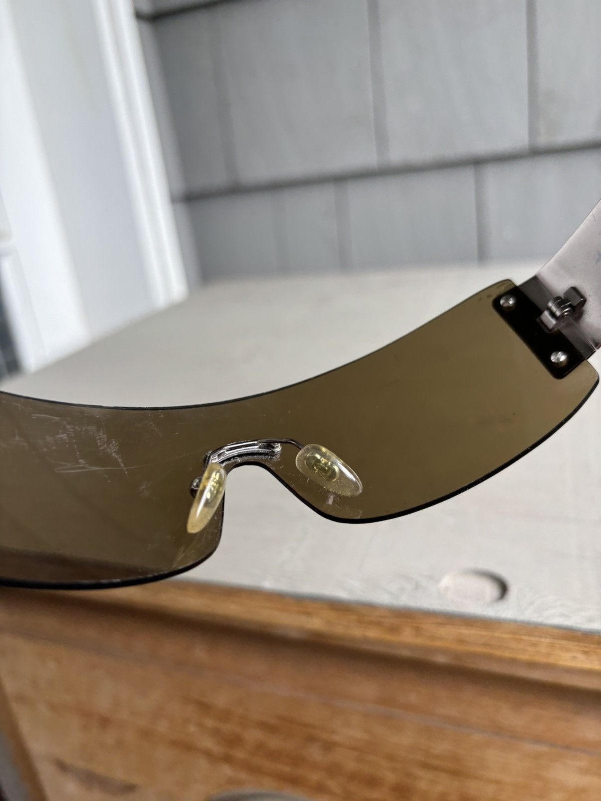 Designer × Salvatore Ferragamo × Vintage 2000s Ferragamo Sunglasses Y2K Rimless Shield Metal 1029 00s Size ONE SIZE - 12 Thumbnail