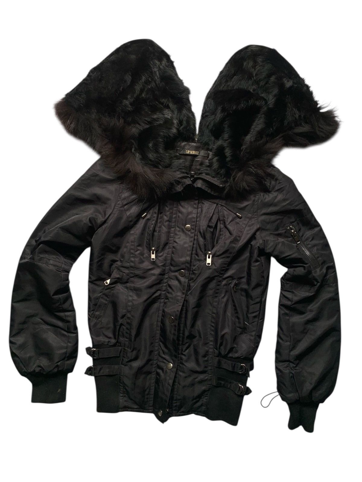 KMRii Lip Service Laced Up Fur Rabbit and Raccoon Military Jacket Size US M / EU 48-50 / 2 - 1 Thumbnail