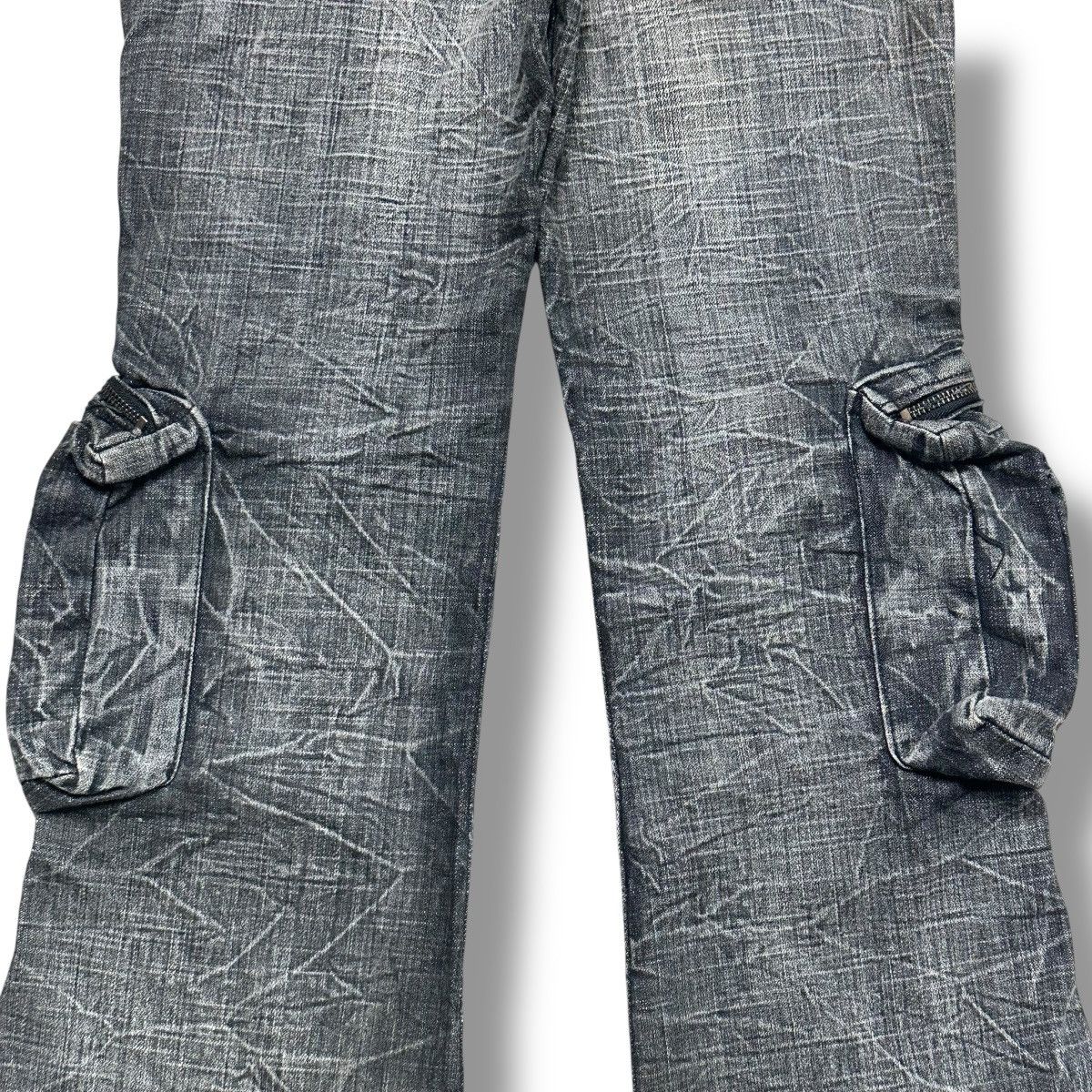 Vintage K.U.I. Cargo Jeans | Rare Japanese Streetwear | Flared Faded Size US 34 / EU 50 - 5 Thumbnail