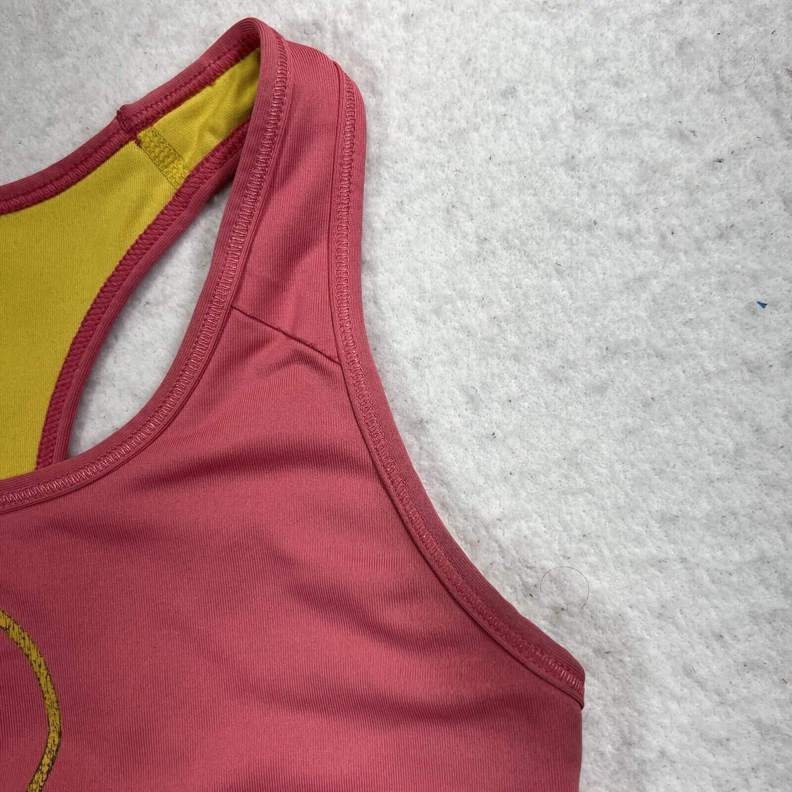 Nike Nike Livestrong Pink Yellow Athletic Racerback Sports Bra Size ONE SIZE - 4 Thumbnail