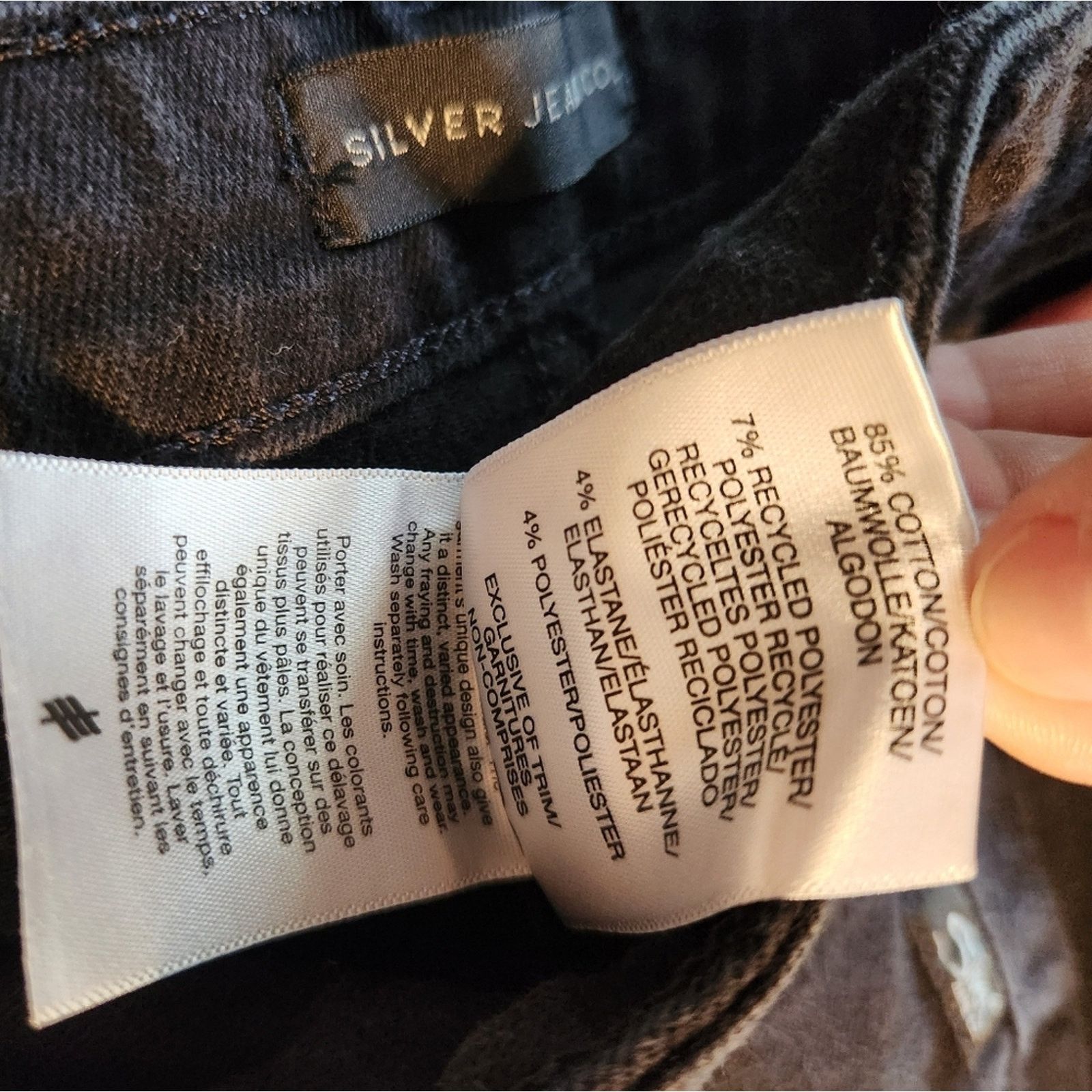 Silver Jeans Co. Silver Jeans Infinite Fit Black Stretch bootcut jeans 12/14 Size 36" / US 14 / IT 50 - 9 Thumbnail