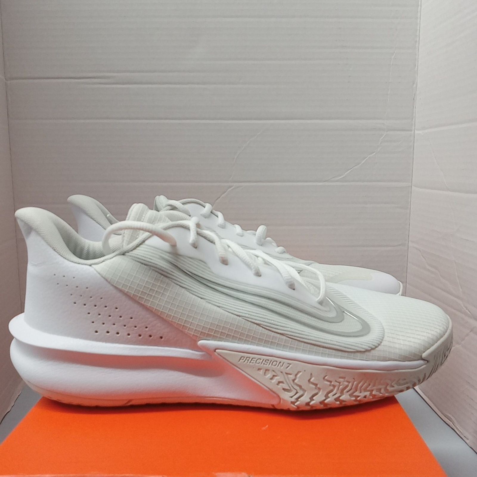 Nike Men’s 11.5 Nike Precision VII Basketball Sneaker White Grey Size US 11.5 / EU 44-45 - 1 Thumbnail