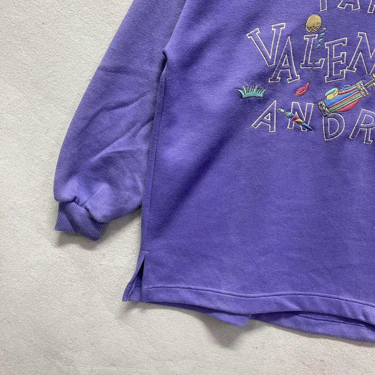 Vintage Vintage André Valentino Paris Embroidered Purple Sweatshirt Size US M / EU 48-50 / 2 - 5 Thumbnail