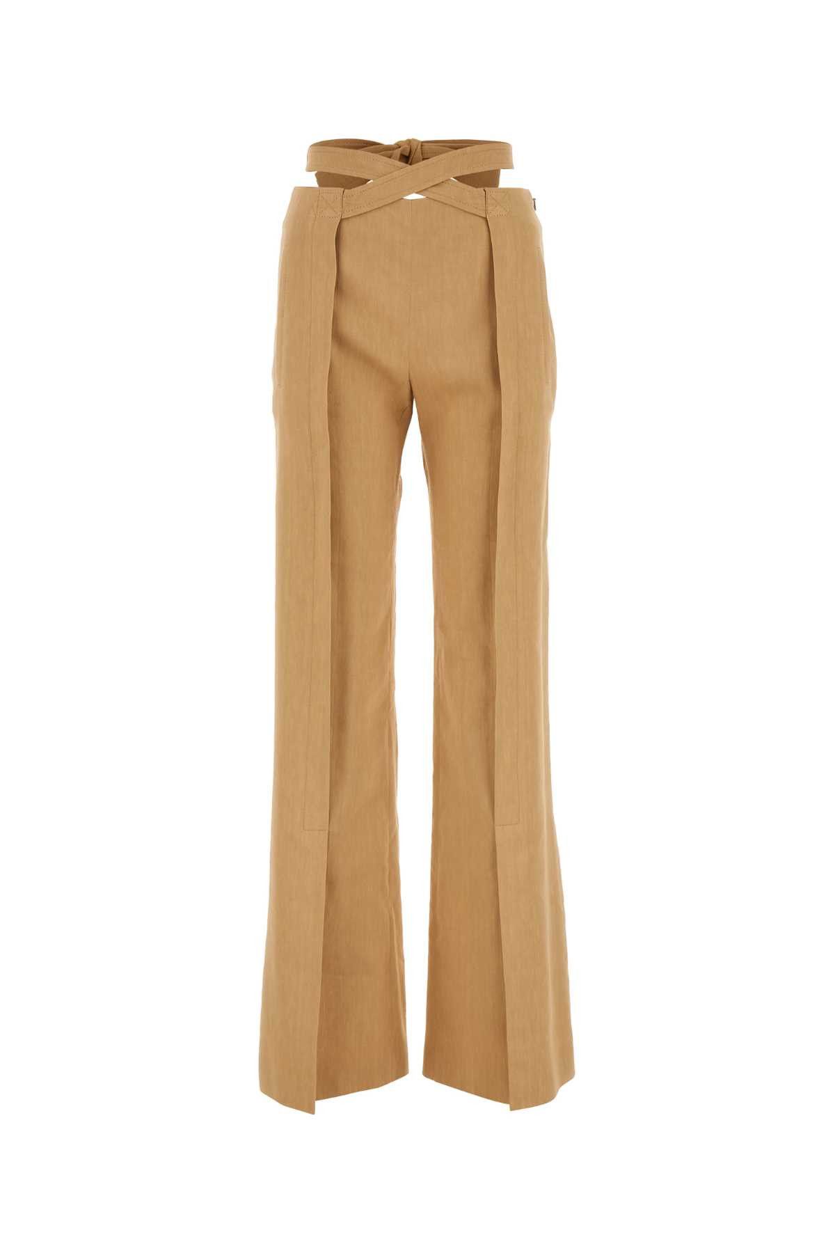 image of Alberta Ferretti Camel Stretch Viscose Blend Pant, Women's (Size 27)