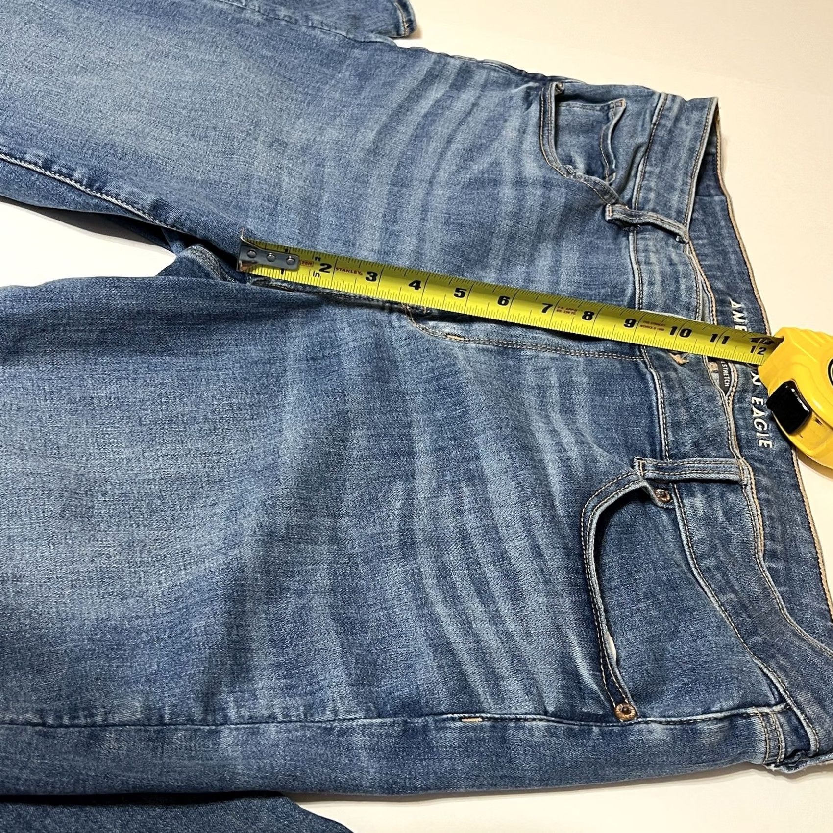 American Eagle Outfitters VINTAGE American Eagle Outfitters Kick Boot Jeans Womens 18 Short Blue Denim Bootcut Regular 38x28 Pocket Logo Zipper Stretch Replacement? Size 40" / US 18 - 4 Thumbnail