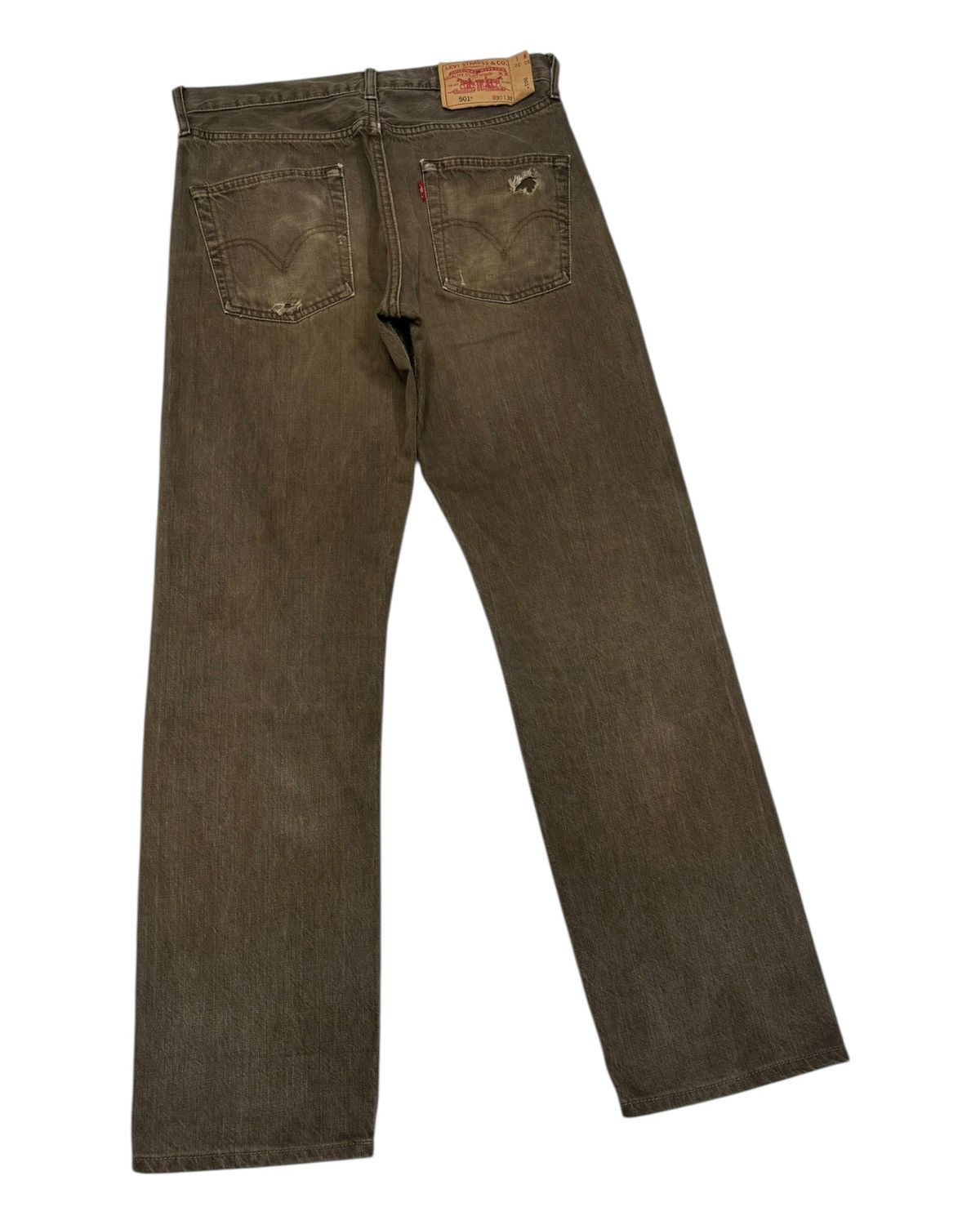Kapital THRASHED Rusty Brown Levis 501 Distress Denim Rick Owens Size US 30 / EU 46 - 6 Thumbnail