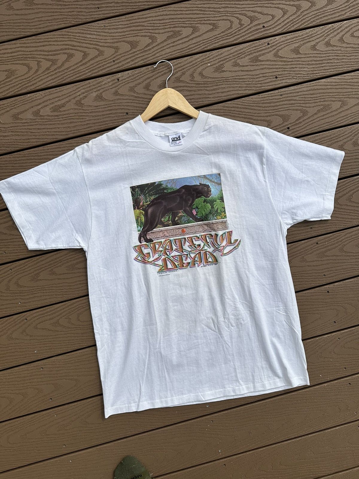 Image of Grateful Dead x Vintage Deadstock 1989 ‘Rainforest Dead’ Jaguar Tee in White, Men's (Size XL)