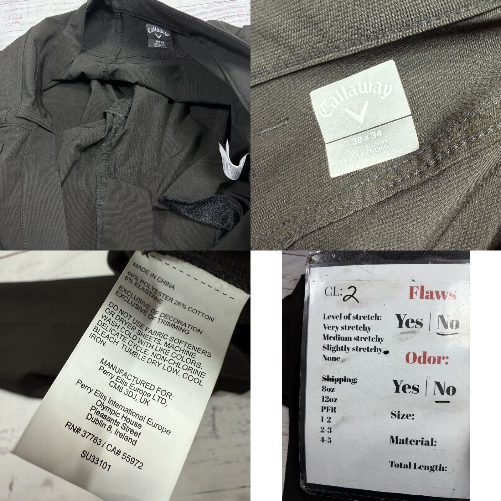 Callaway Callaway Men's Brown Pants Golf Chino Flat Front Polyester Cotton Sz 38×34 Size US 38 / EU 54 - 8 Thumbnail