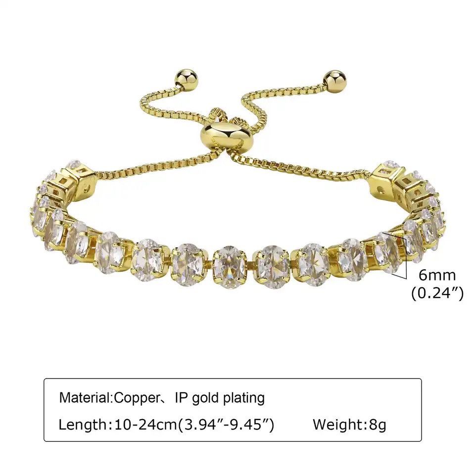 Other Glamour 6mm Tennis Chain Wristband Bracelet Size ONE SIZE - 2 Thumbnail