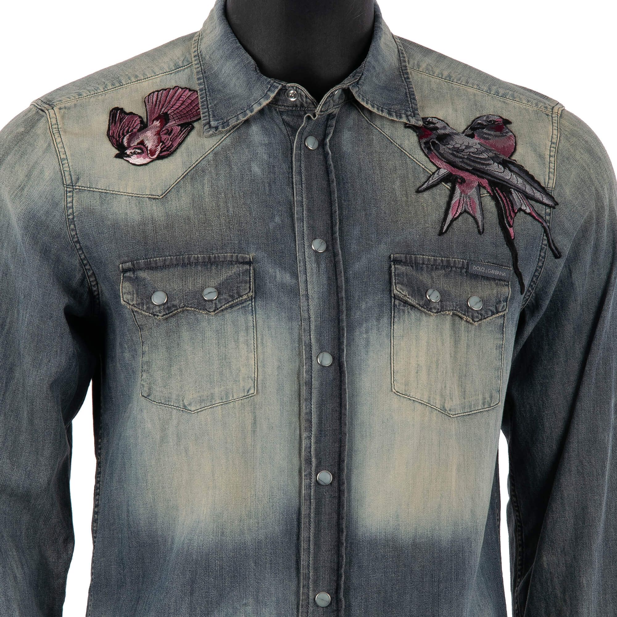 Dolce & Gabbana o1y0125 Denim Shirt in Blue Size US S / EU 44-46 / 1 - 3 Thumbnail