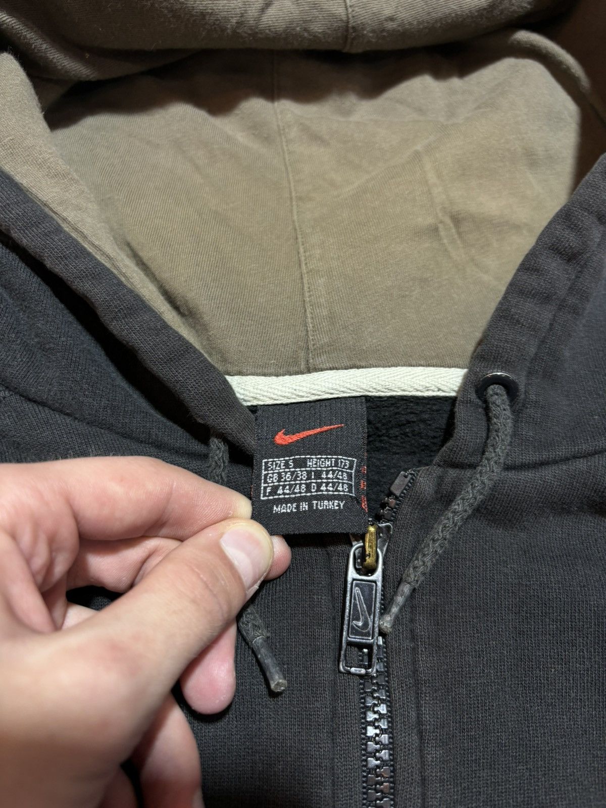 Nike × Vintage Nike Vintage zip up hoodie womens Brown Y2K big logo Size S / US 4 / IT 40 - 9 Thumbnail