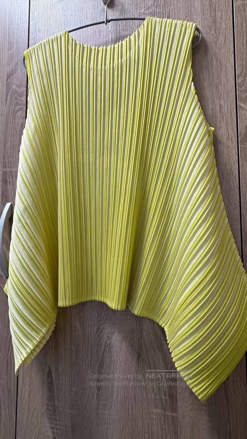 Issey Miyake Issey Miyake Yellow Tank Top Size L / US 10 / IT 46 - 4 Thumbnail
