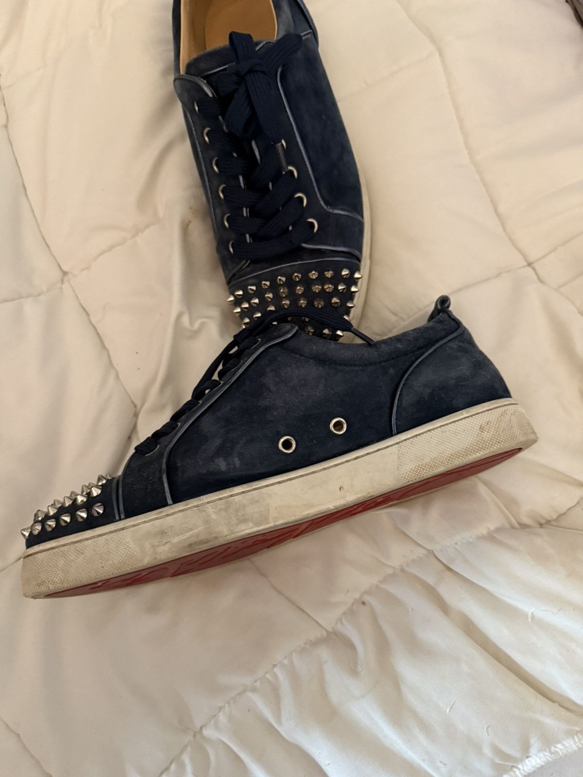 Christian Louboutin Christian Louboutin Blue Suede Spike Trainers Size US 9 / EU 42 - 3 Thumbnail