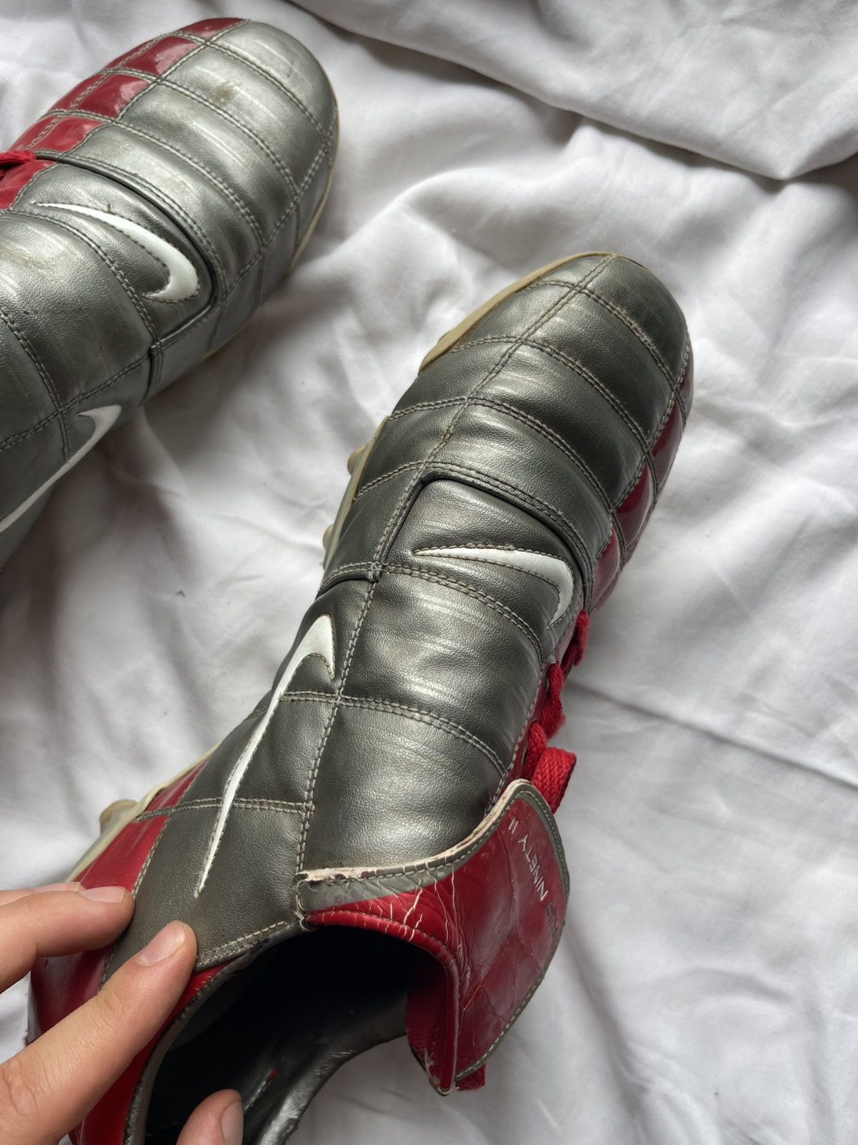 Nike 2004 Nike Total 90 Silver / Red Soccer cleats boots Size US 12 / EU 45 - 8 Thumbnail
