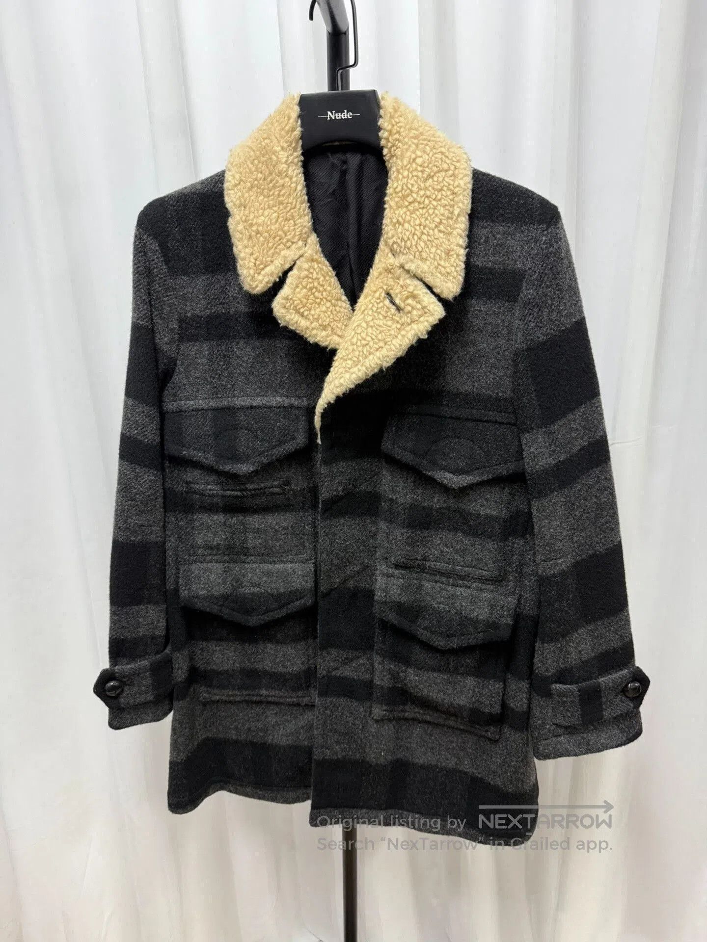 Comme des Garcons Homme Plus wool coat with faux fur collar. Size US L / EU 52-54 / 3 - 3 Thumbnail