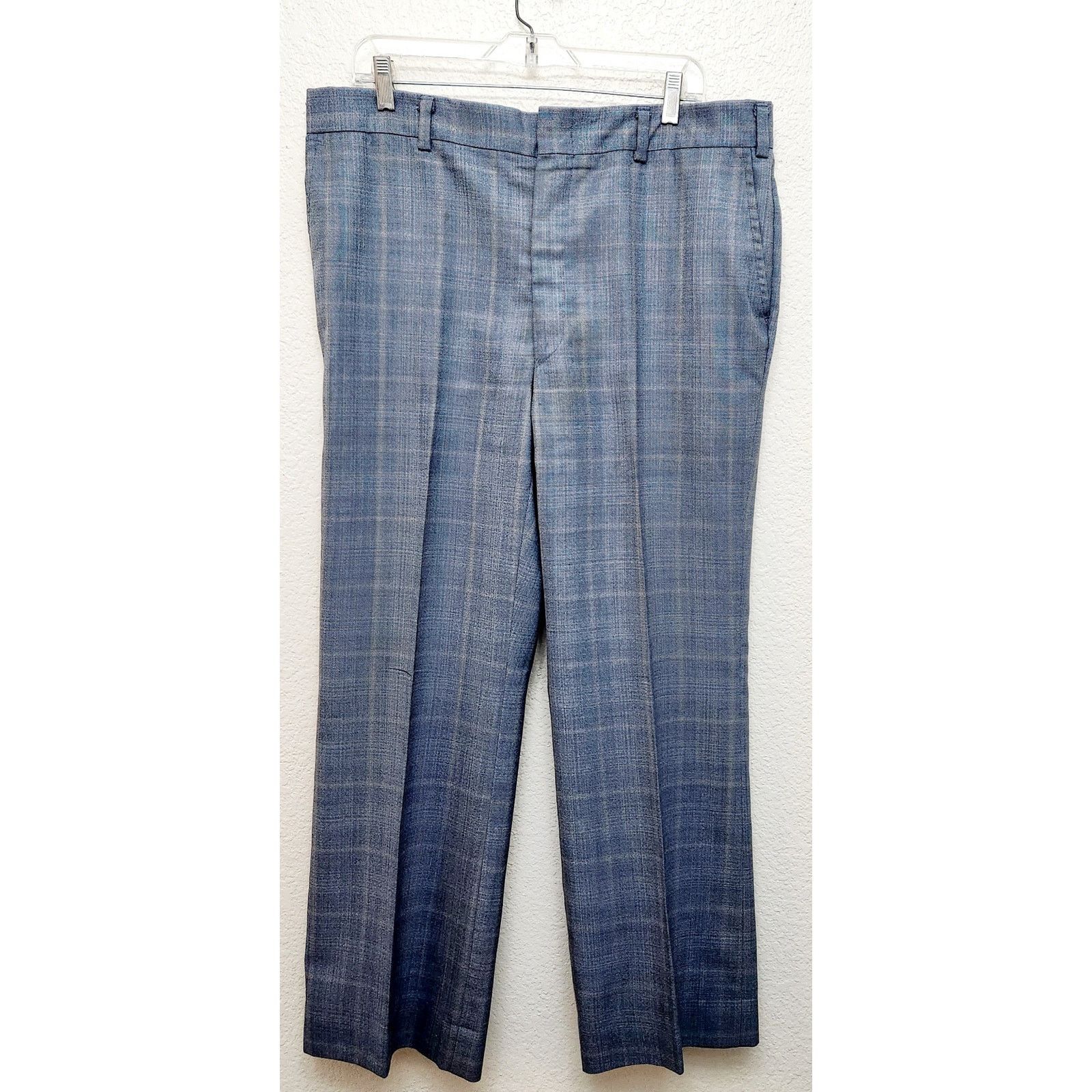 Other Vintage Varsity Style Blue Gold Plaid 3 Piece Men's Suit XL Size 44R - 3 Thumbnail