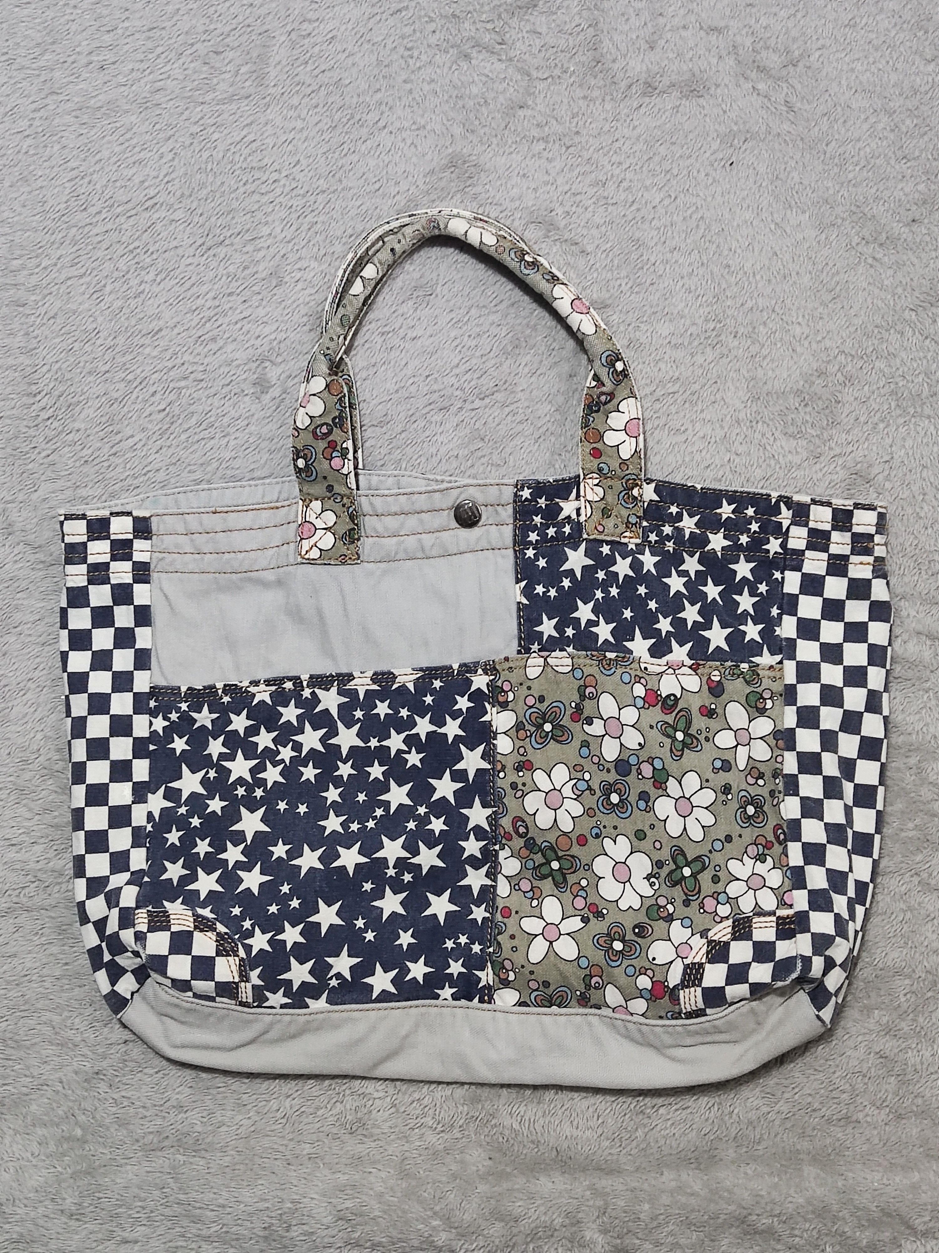 Hysteric Glamour VTG Hysteric Glamour Y2K Mixed Patchwork Denim Tote Bag Size ONE SIZE - 6 Thumbnail