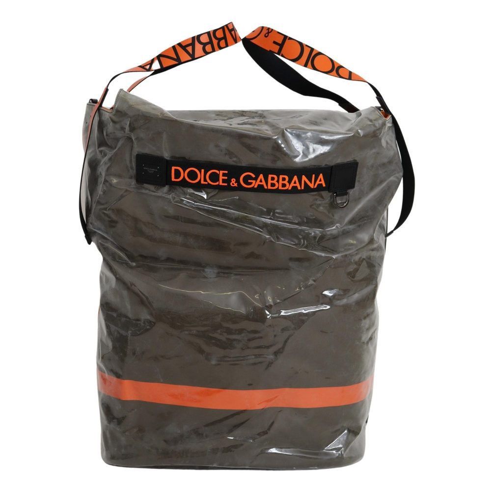 Dolce & Gabbana Cotton Men Large Fabric Green Shopping Tote
