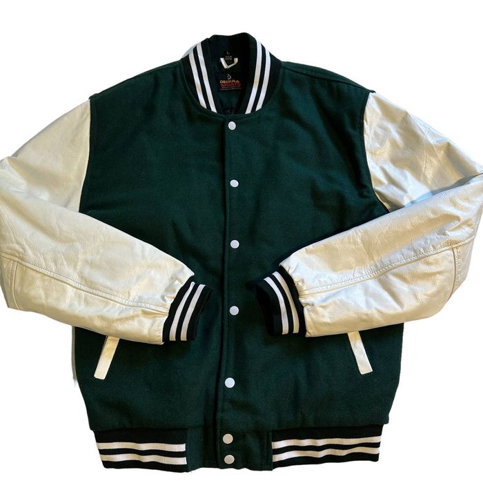 Sportscraft Decra Sports Varsity Jacket Green White Large | Grailed