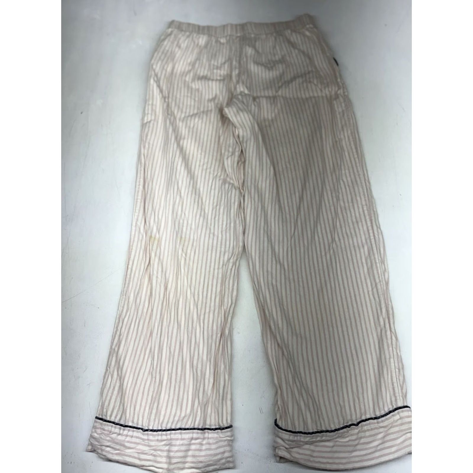 Vintage Soma Pajama Pants Women Small Pink Striped Sleep Drawstring Lounge Stars Size 28" / US 6 / IT 42 - 7 Thumbnail