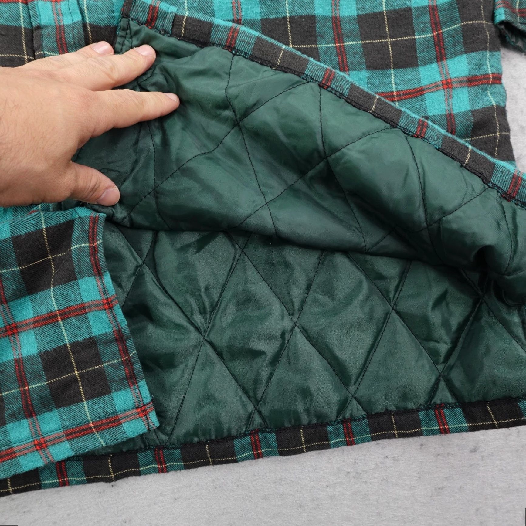 Dickies Vintage Dickies Jacket Men XL Green Plaid Quilted Flannel Button Up Shacket Work Size US XL / EU 56 / 4 - 4 Thumbnail