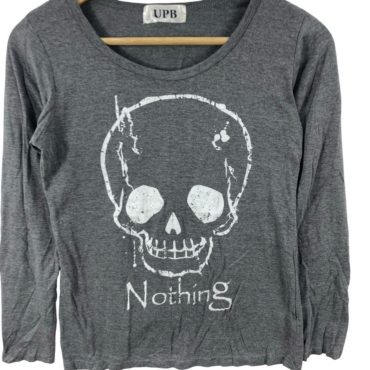 Other UPB SKULL Print Long Sleeve T-Shirt Distressed Gothic Punk Size US XS / EU 42 / 0 - 6 Thumbnail