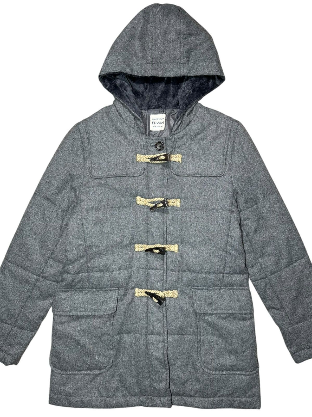 Edwin Edwin grey hooded duffle coat Size US S / EU 44-46 / 1 - 2 Thumbnail