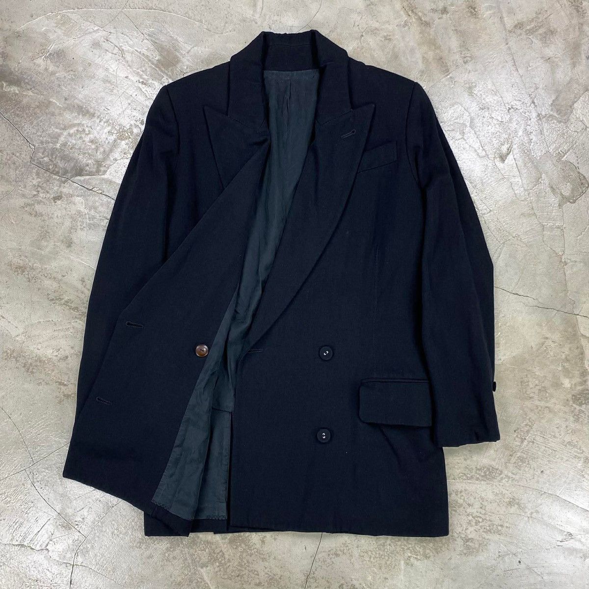 Jean Paul Gaultier FEMME Peak Lapel Double Breasted Wool Blazer Size 38R - 4 Thumbnail