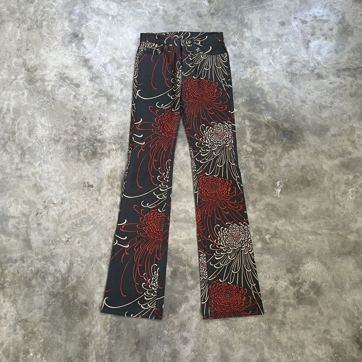 Hysteric Glamour 2000s Glamdy Floral Flared Jeans Size 26" / US 2 / IT 38 - 1 Thumbnail