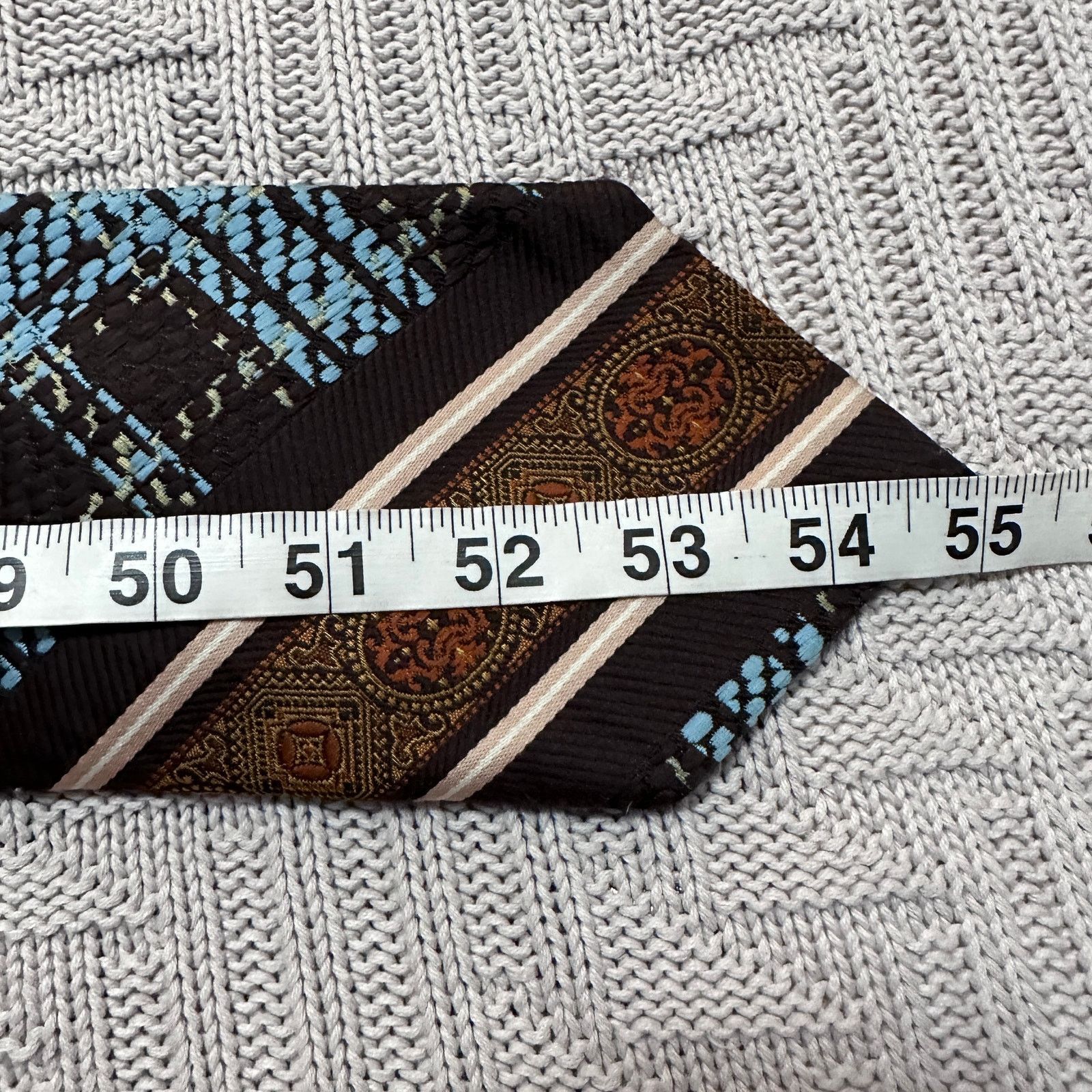 Vintage Vintage Qiana brown and orange patterned men's tie Size ONE SIZE - 4 Thumbnail