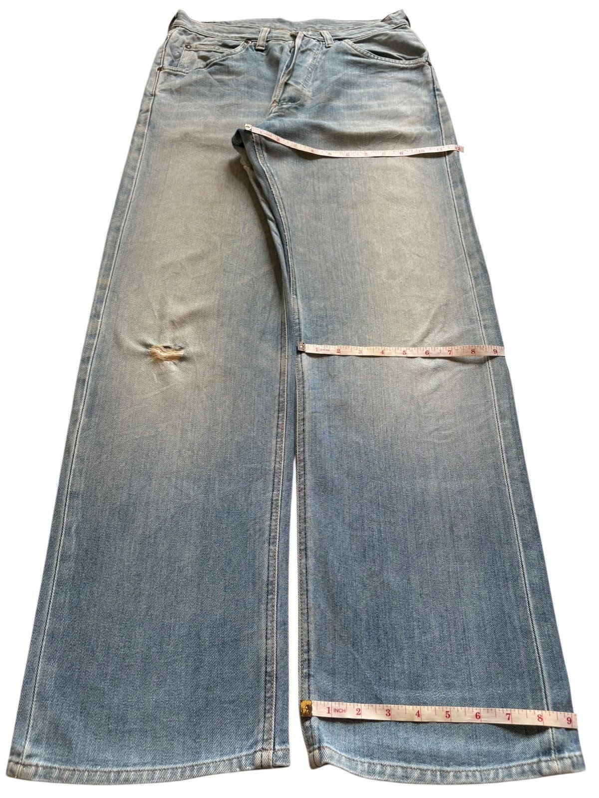 Lee Vintage Lee Selvedge Mud Wash Distress Baggy Jeans Size US 31 - 15 Thumbnail