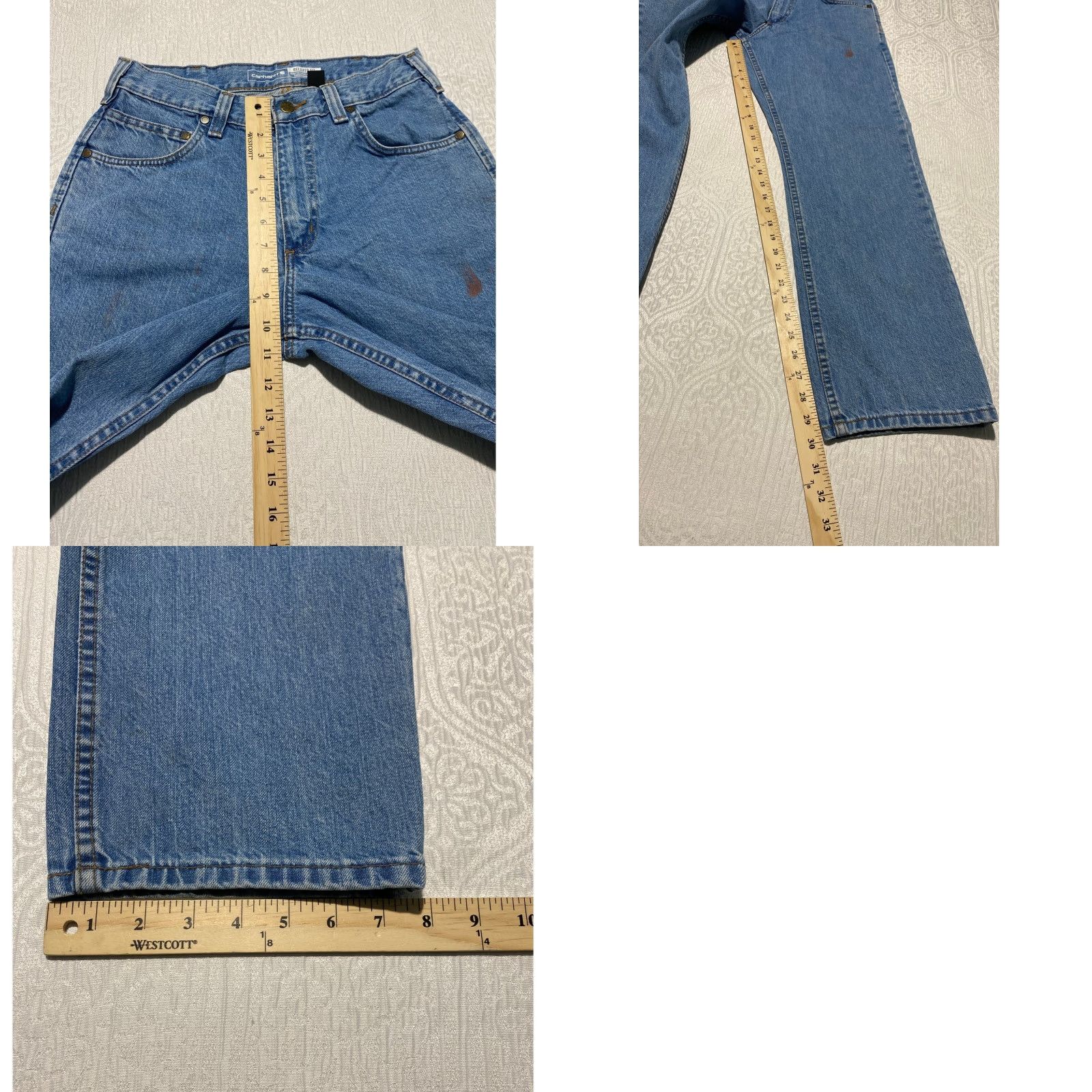 Carhartt Carhartt Jeans 30x30 Blue Medium Wash Relaxed Straight Leg 5-Pocket Denim Mens BD5119-M VW Size US 30 / EU 46 - 8 Thumbnail