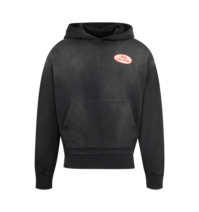 o1h1sh11225 Station Patch Oversized Hoodie in Black