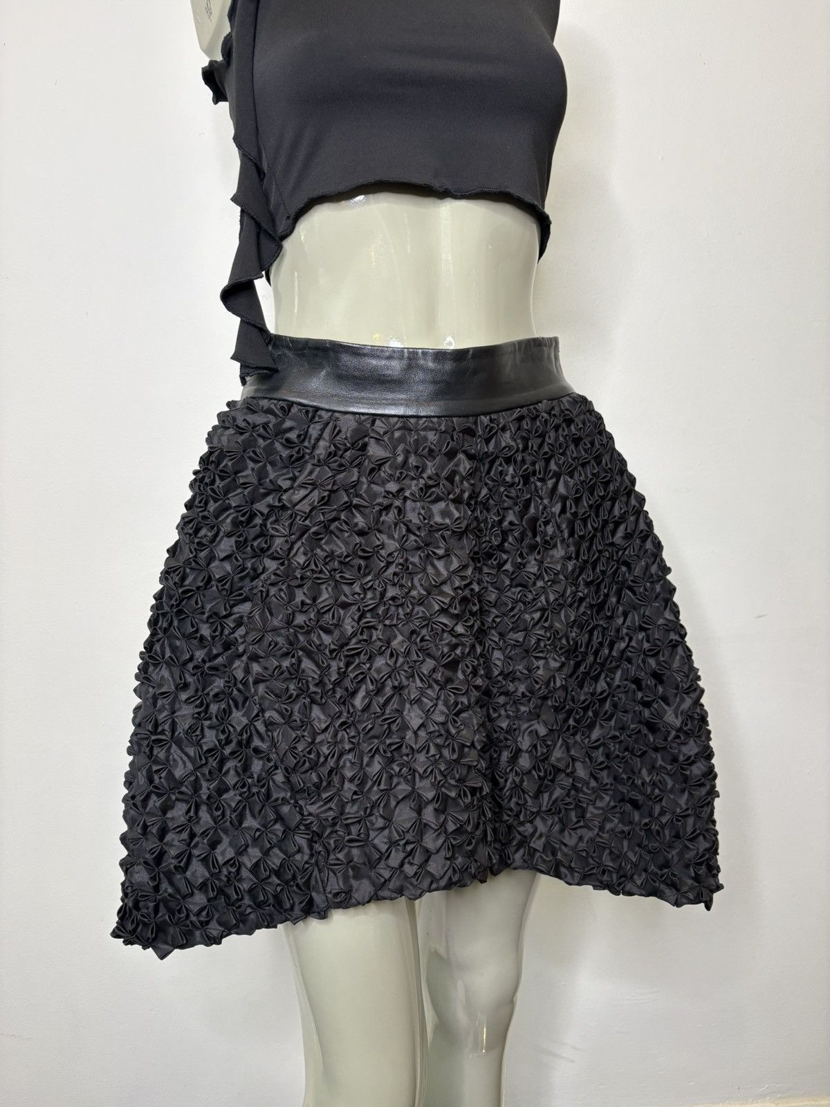 ELLERY ELLERY Leather & Silk Textured Skirt Size 27" / US 4 / IT 40 - 2 Thumbnail