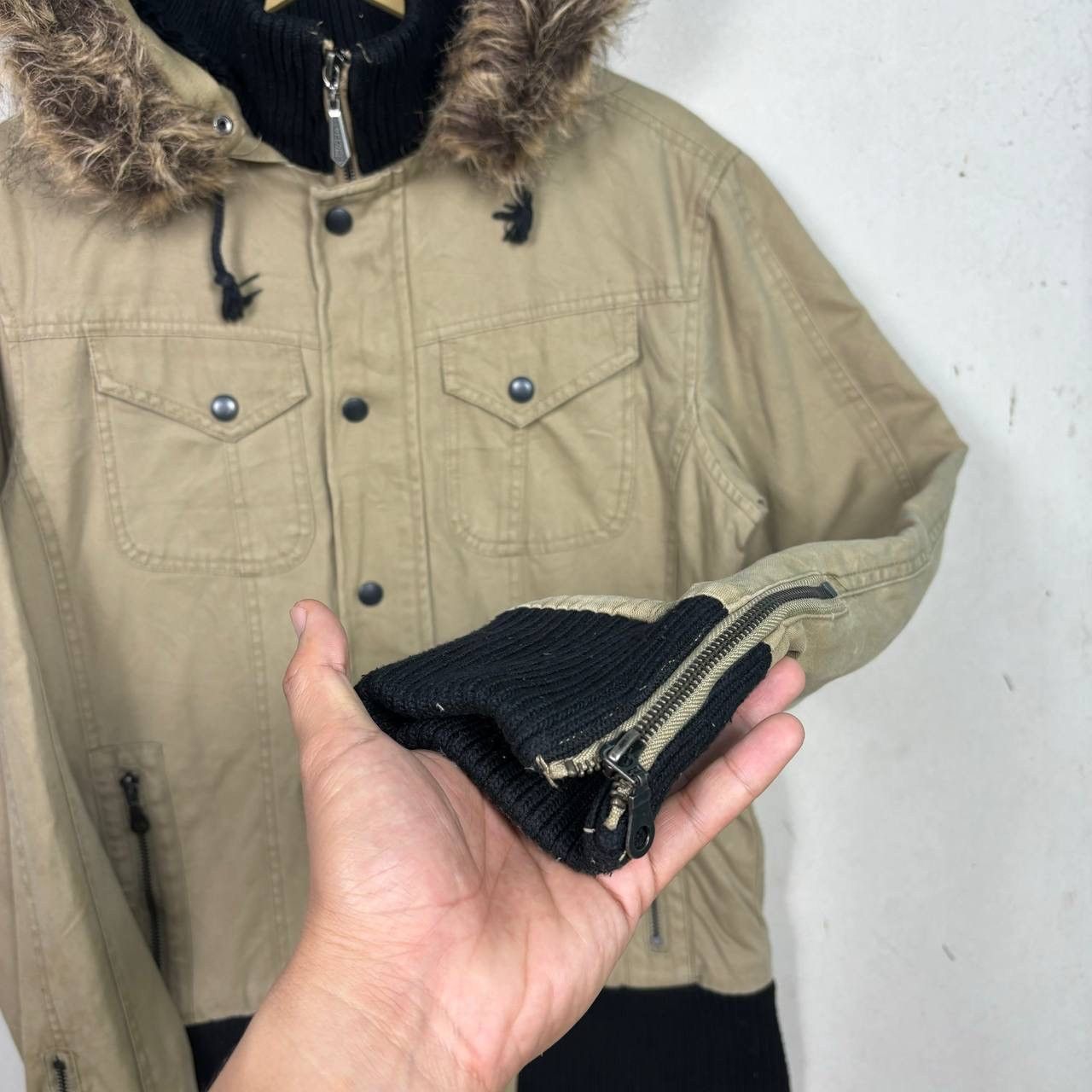 JACKROSE JACKROSE Y2K Streetwear Fur Hood Field Jacket Rockabilly Size US M / EU 48-50 / 2 - 6 Thumbnail