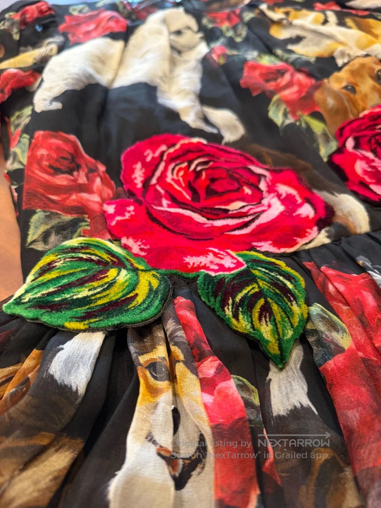 Dolce & Gabbana Dolce&Gabbana Rose Dog Silk Dress. Size M / US 6-8 / IT 42-44 - 8 Thumbnail