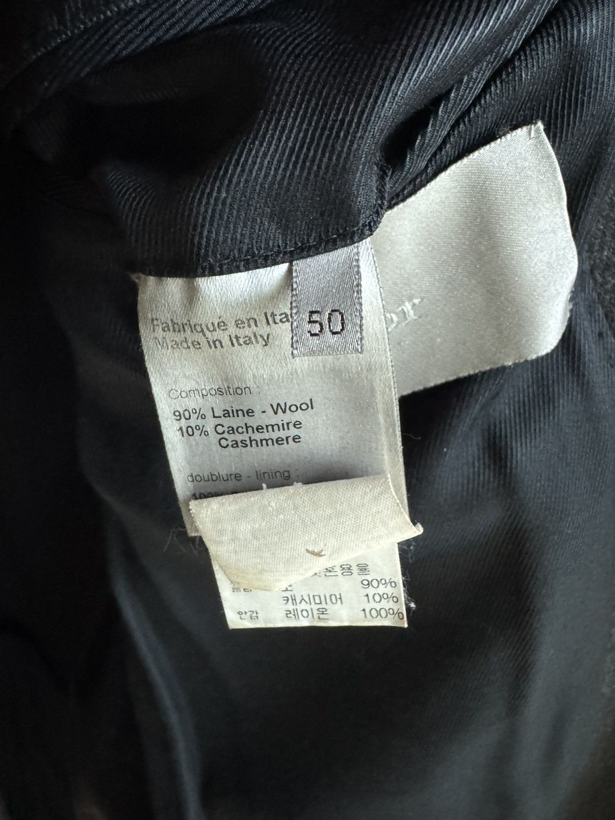 Dior × Hedi Slimane FW07 Dior Homme leather collar cashmere wool coat sz50 Size US M / EU 48-50 / 2 - 8 Thumbnail