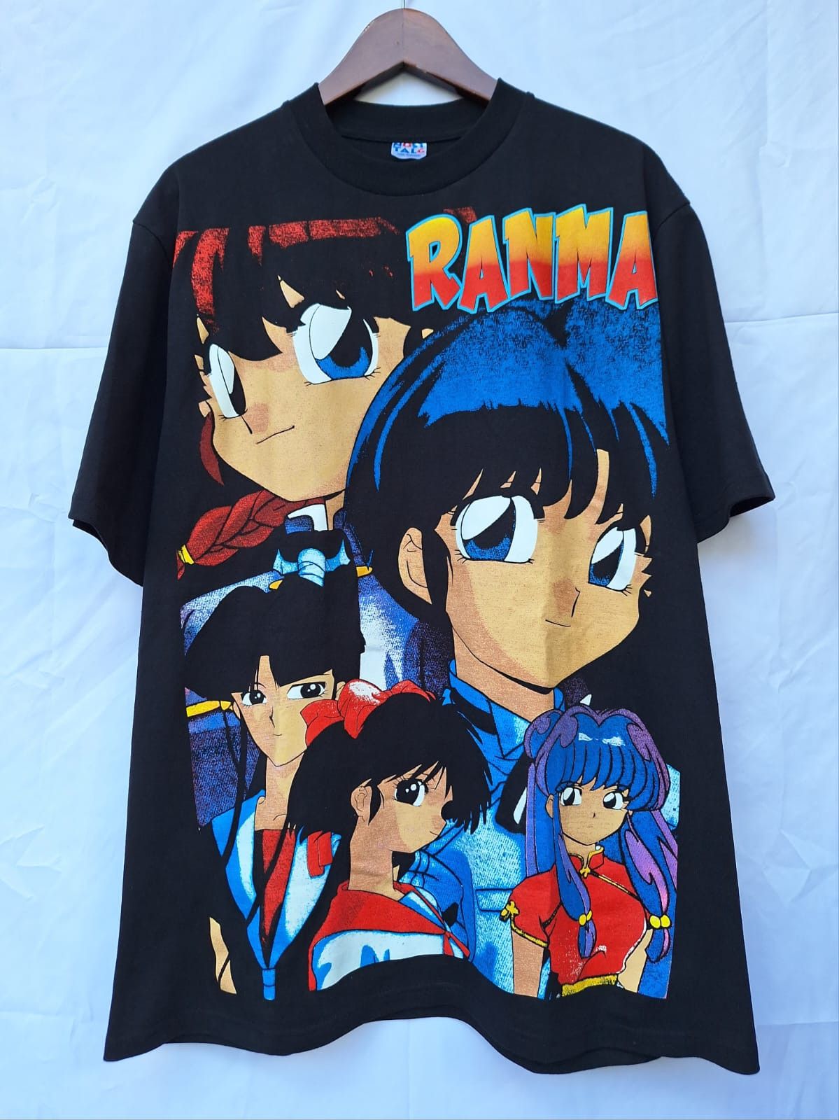 image of Anima x Vintage Ranma Nibun No Ichi Evangelion Akira Naruto Shirt in Black, Men's (Size XL)