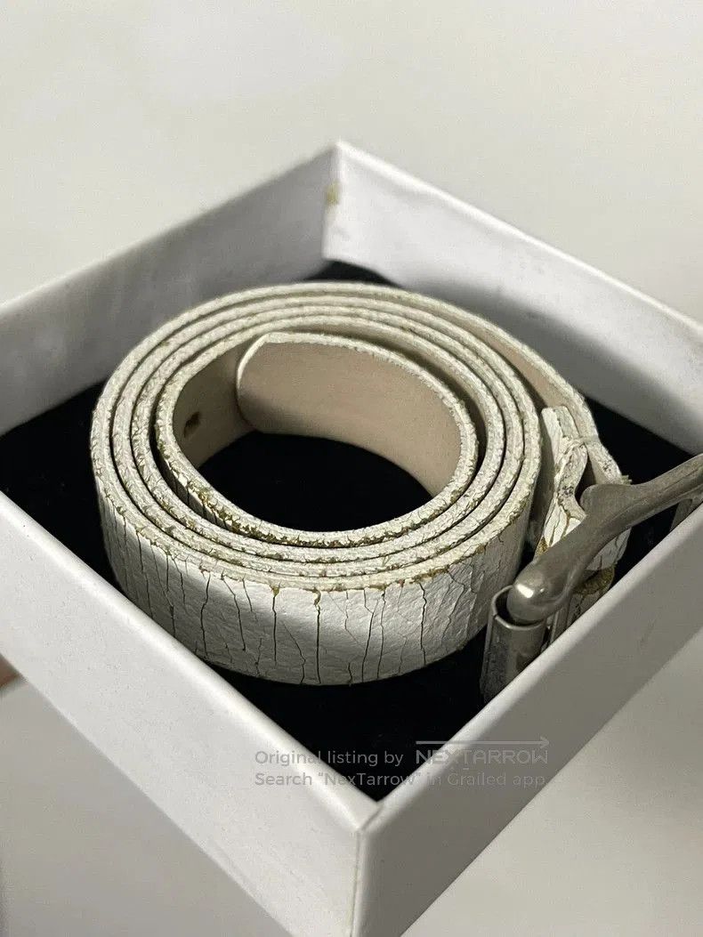 Ann Demeulemeester Ann Demeulemeester Crackle white lacquered leather bracelet Size ONE SIZE - 1 Thumbnail