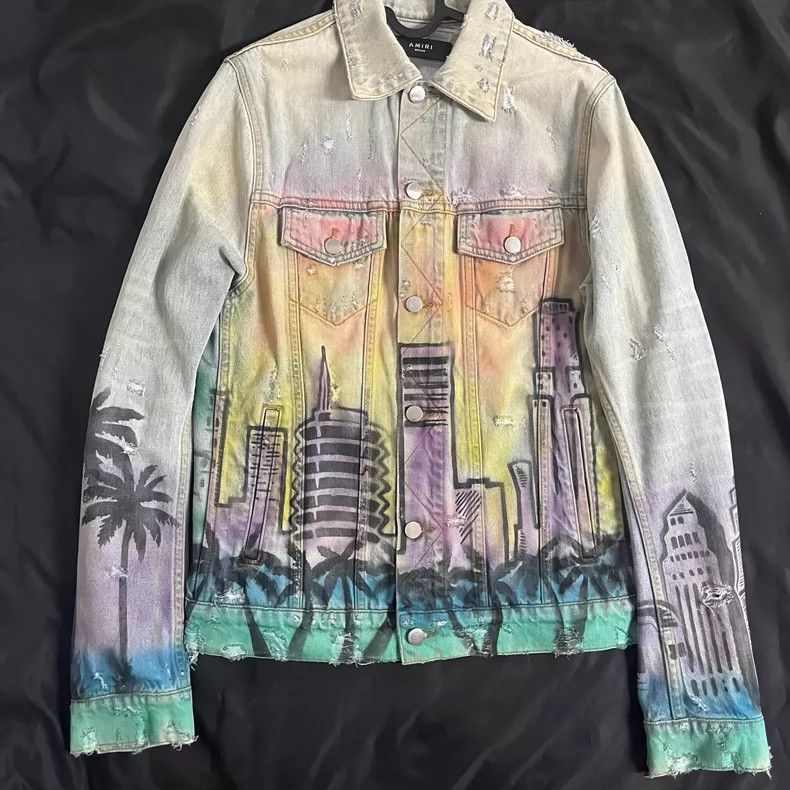 Amiri 19SS Vintage Airbrush Hollywood Trucker Jacket 2502-N
