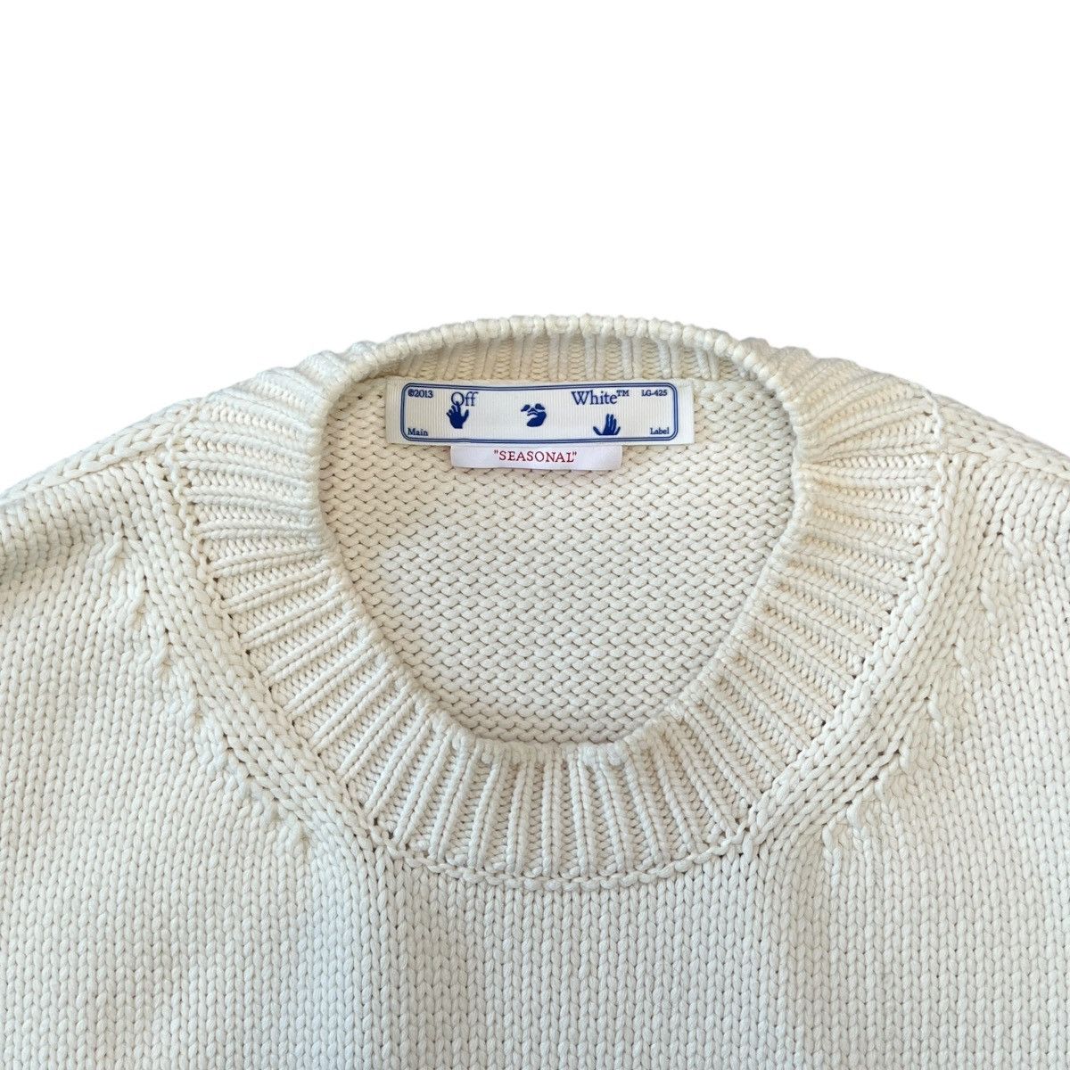 Off-White OFF-WHITE 2023SS OW Logo Low-Gauge Crewneck Knit Sweater Size US XXL / EU 58 / 5 - 3 Thumbnail