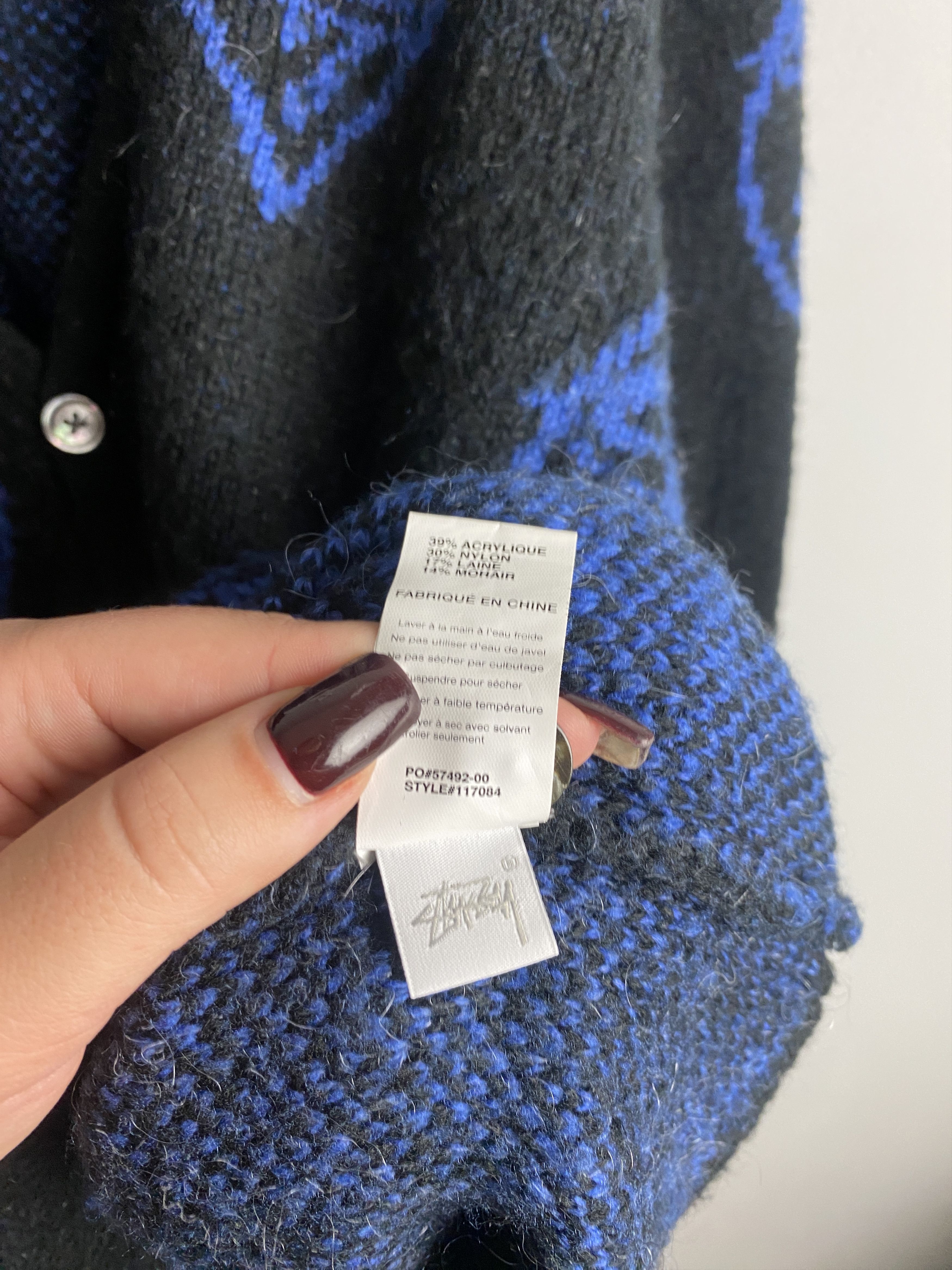 Stussy Stussy mask mohair cardigan sweater knitwear faces Size US M / EU 48-50 / 2 - 5 Thumbnail