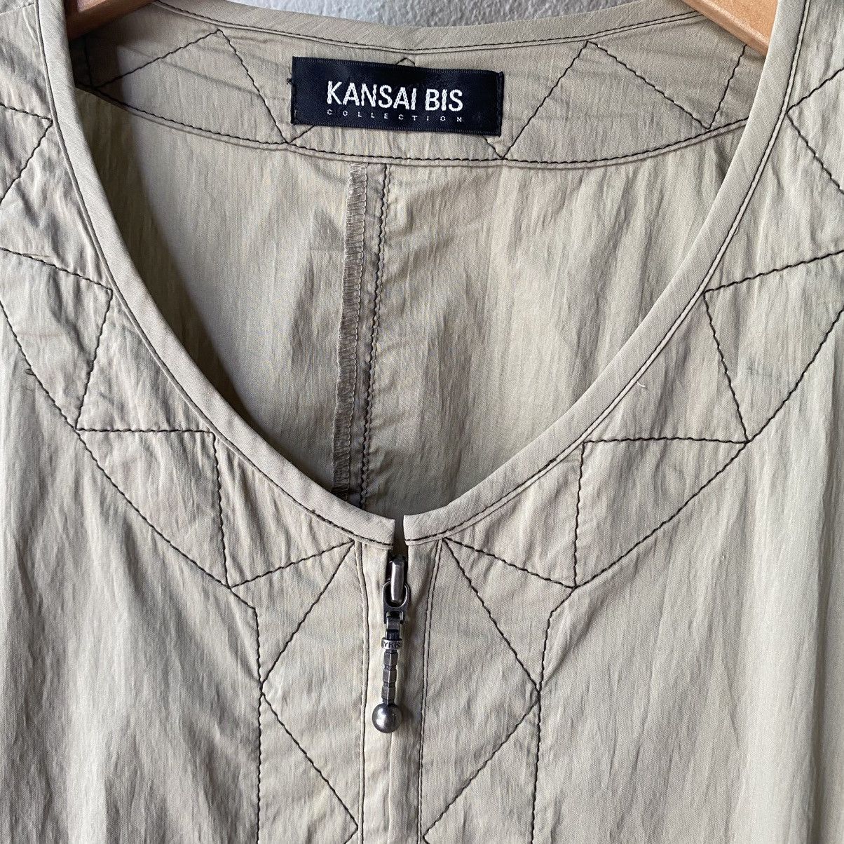 Kansai Yamamoto KANSAI BIS Beige Zip Jacket with Pocket Detail Size M / US 6-8 / IT 42-44 - 3 Thumbnail