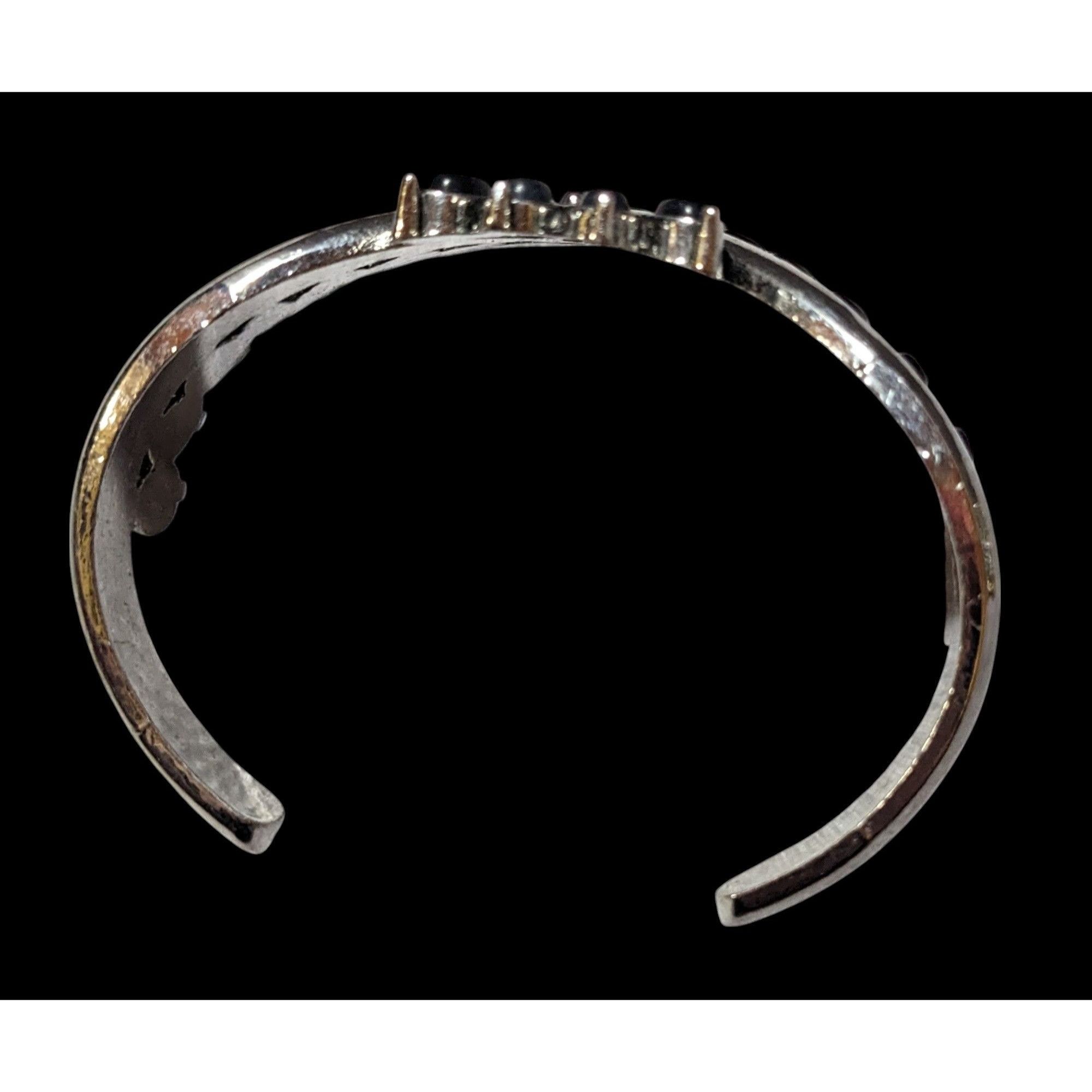 Other Gothic Vampire Black And Silver Tone Cuff Bracelet Size ONE SIZE - 5 Thumbnail