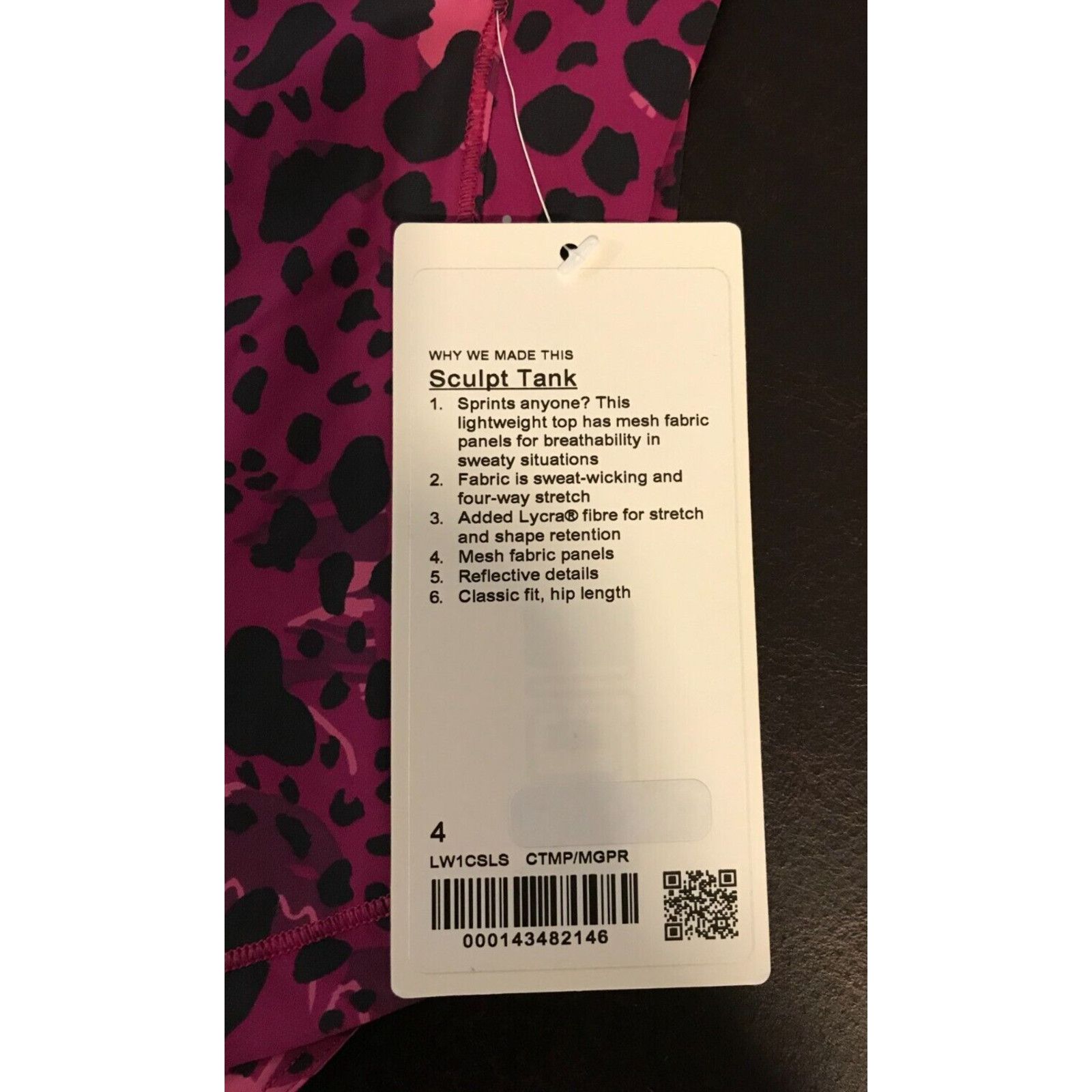 Lululemon Lululemon Women's Purple Animal Print Sculpt Tank Back Vent Size S / US 4 / IT 40 - 8 Thumbnail