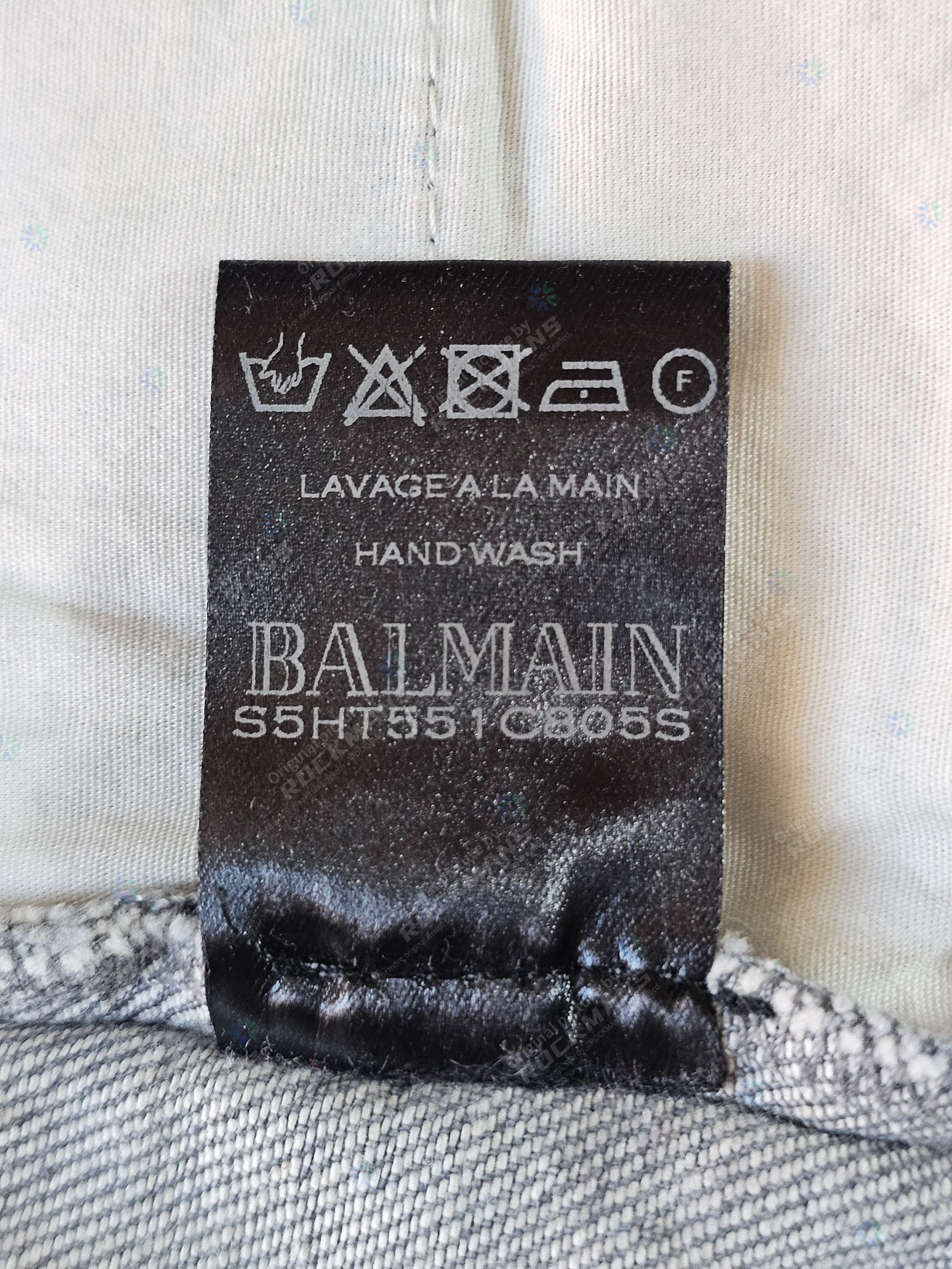 Balmain Balmain Men's Grey Biker Jeans Size 29 Size US 29 - 6 Thumbnail