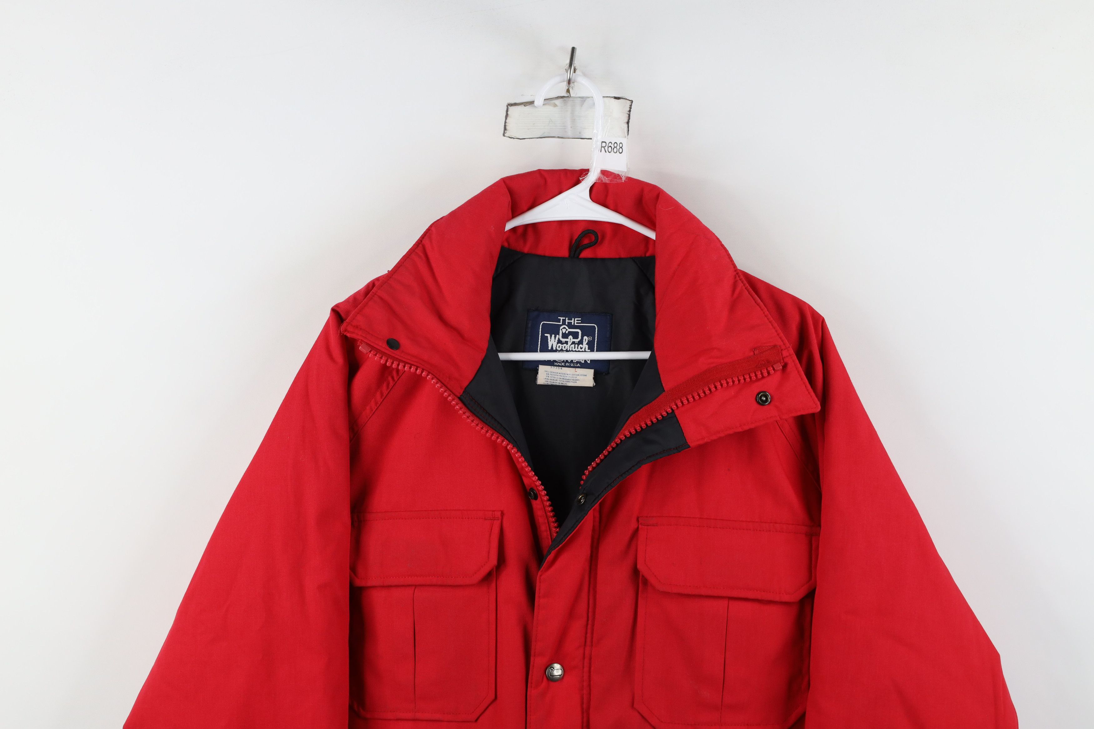 Woolrich Woolen Mills Vintage 90s Woolrich Distressed Quilted Parka Jacket Red USA Size L / US 10 / IT 46 - 2 Thumbnail