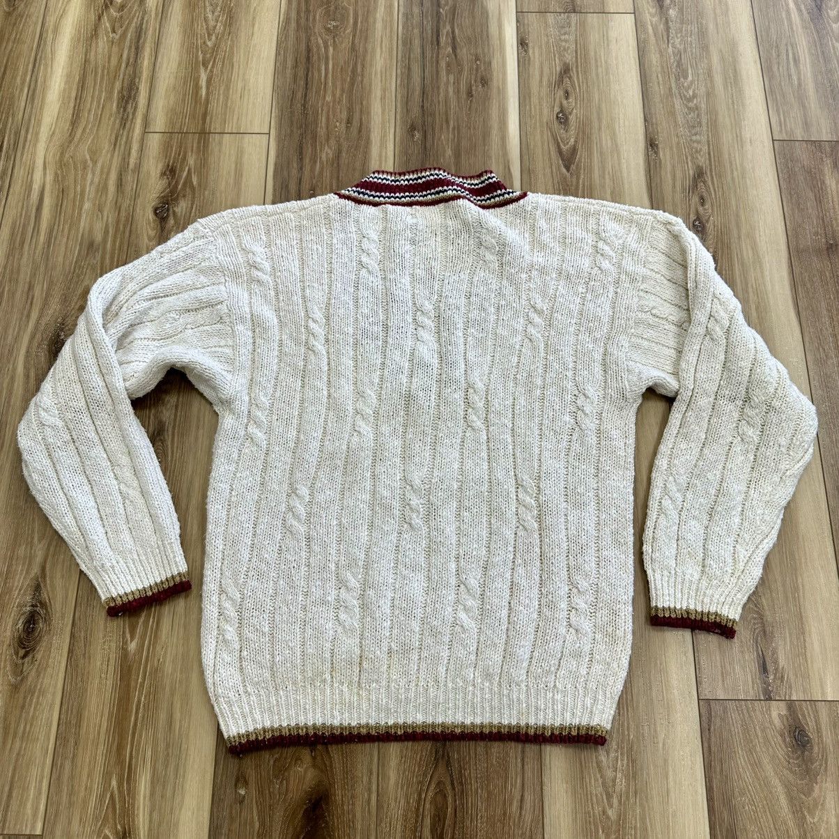 Vintage Vintage Robert Stock Linen Cotton Cable Knit Tennis Sweater Size US XL / EU 56 / 4 - 2 Thumbnail